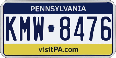 PA license plate KMW8476