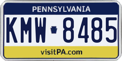 PA license plate KMW8485