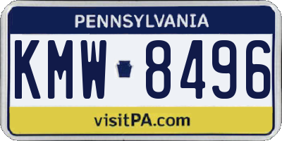 PA license plate KMW8496