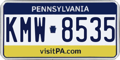 PA license plate KMW8535