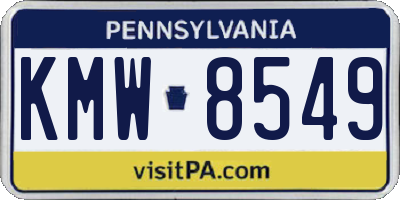PA license plate KMW8549