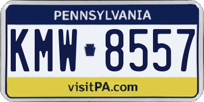 PA license plate KMW8557