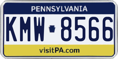 PA license plate KMW8566