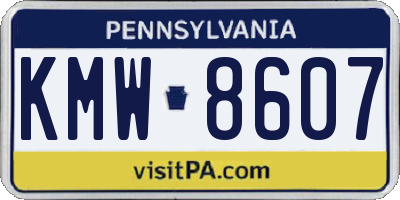 PA license plate KMW8607
