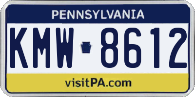 PA license plate KMW8612