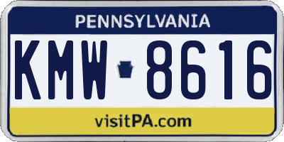PA license plate KMW8616
