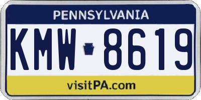 PA license plate KMW8619