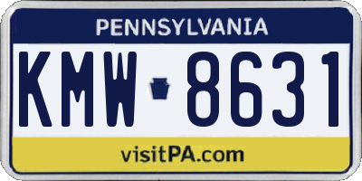 PA license plate KMW8631