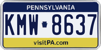 PA license plate KMW8637
