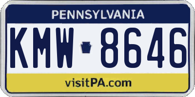 PA license plate KMW8646