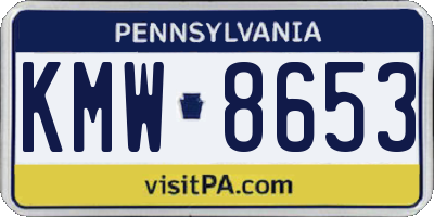 PA license plate KMW8653