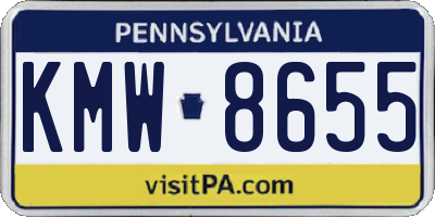 PA license plate KMW8655