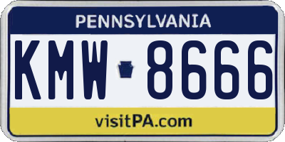 PA license plate KMW8666