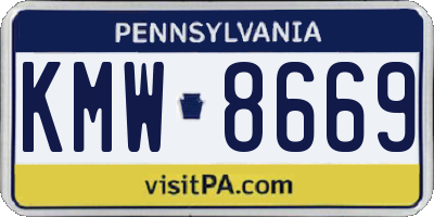 PA license plate KMW8669