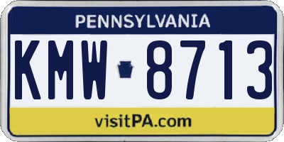 PA license plate KMW8713