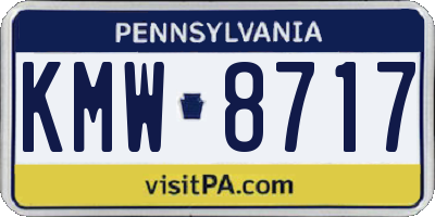 PA license plate KMW8717