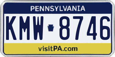 PA license plate KMW8746