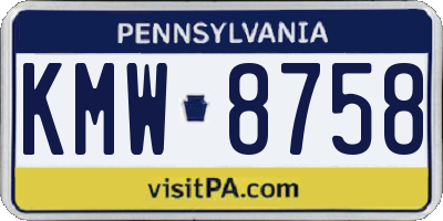 PA license plate KMW8758