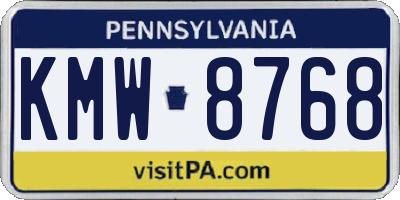 PA license plate KMW8768