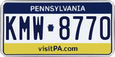 PA license plate KMW8770