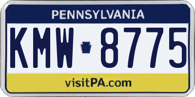PA license plate KMW8775