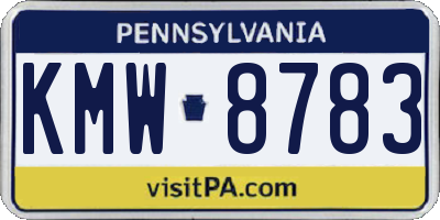PA license plate KMW8783