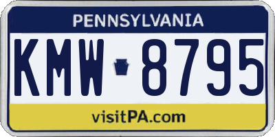PA license plate KMW8795