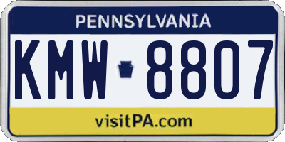 PA license plate KMW8807