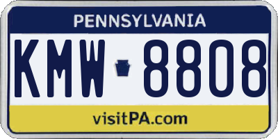PA license plate KMW8808