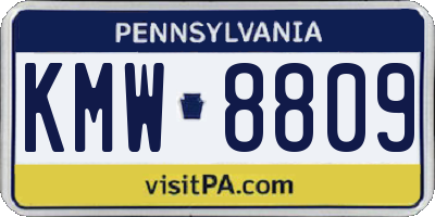 PA license plate KMW8809