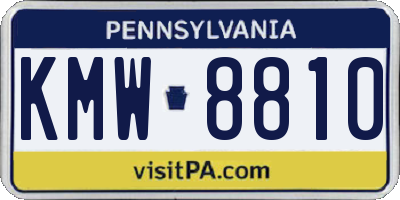 PA license plate KMW8810