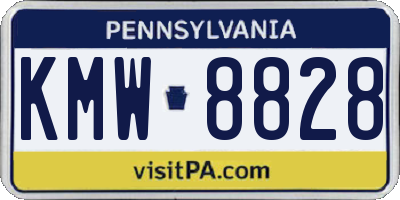 PA license plate KMW8828