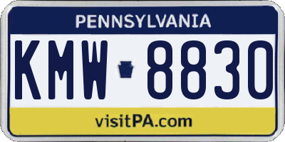 PA license plate KMW8830
