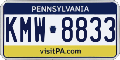 PA license plate KMW8833