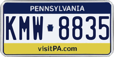 PA license plate KMW8835