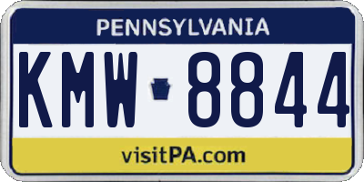 PA license plate KMW8844