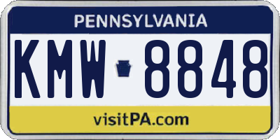 PA license plate KMW8848
