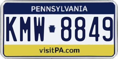 PA license plate KMW8849