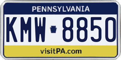 PA license plate KMW8850