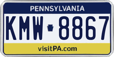 PA license plate KMW8867