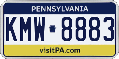 PA license plate KMW8883