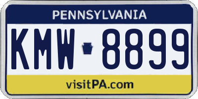 PA license plate KMW8899