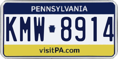 PA license plate KMW8914