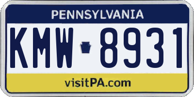 PA license plate KMW8931