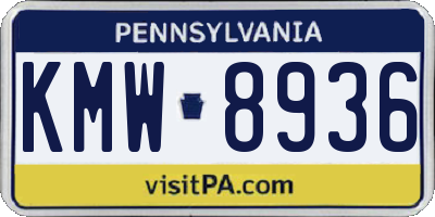 PA license plate KMW8936