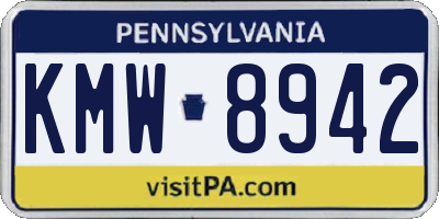 PA license plate KMW8942