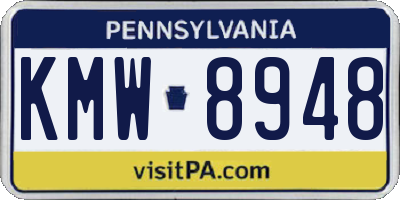 PA license plate KMW8948