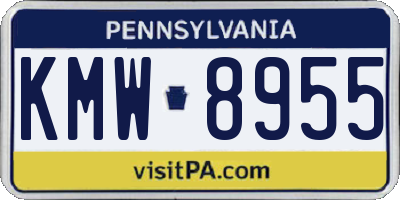 PA license plate KMW8955