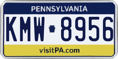 PA license plate KMW8956