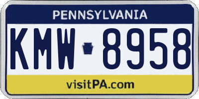 PA license plate KMW8958